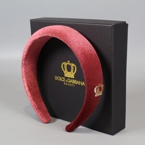 Dolce & Gabbana Burgundy Velvet Hairband